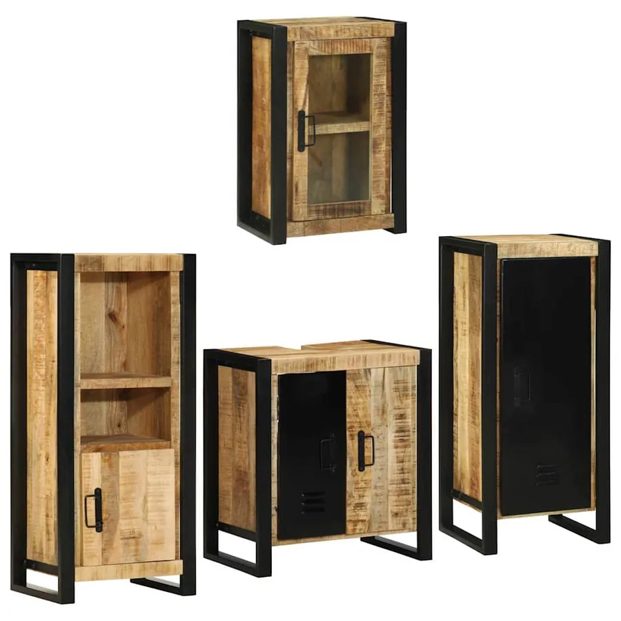 Ensemble de mobilier de salle de bain avec étagère 4 pcs