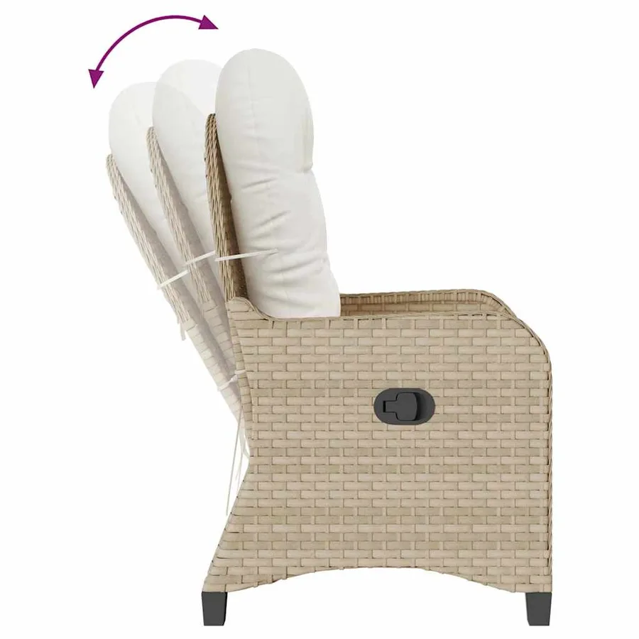 Fauteuil inclinable Beige 56 x 66 x 95 cm polyrotin - 8