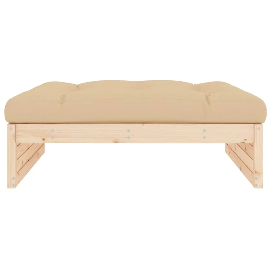 Repose-pied de jardin 120x80 cm bois de pin massif - 3