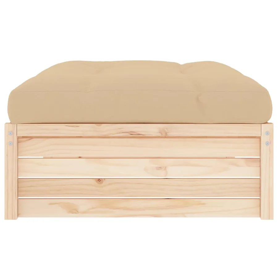 Repose-pied de jardin 120x80 cm bois de pin massif - 5