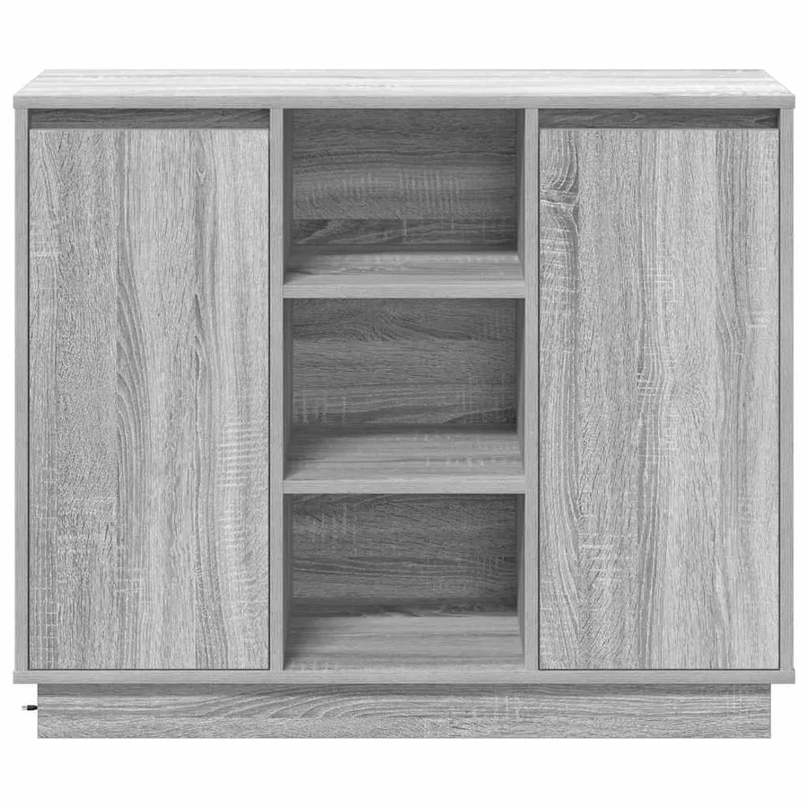 Buffet LED Gris Sonoma 90 x 32 x 75 cm Bois d'ingénierie - 9