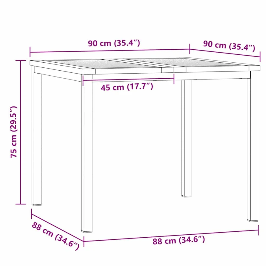 Ensemble de repas extérieur 3 pcs - 12