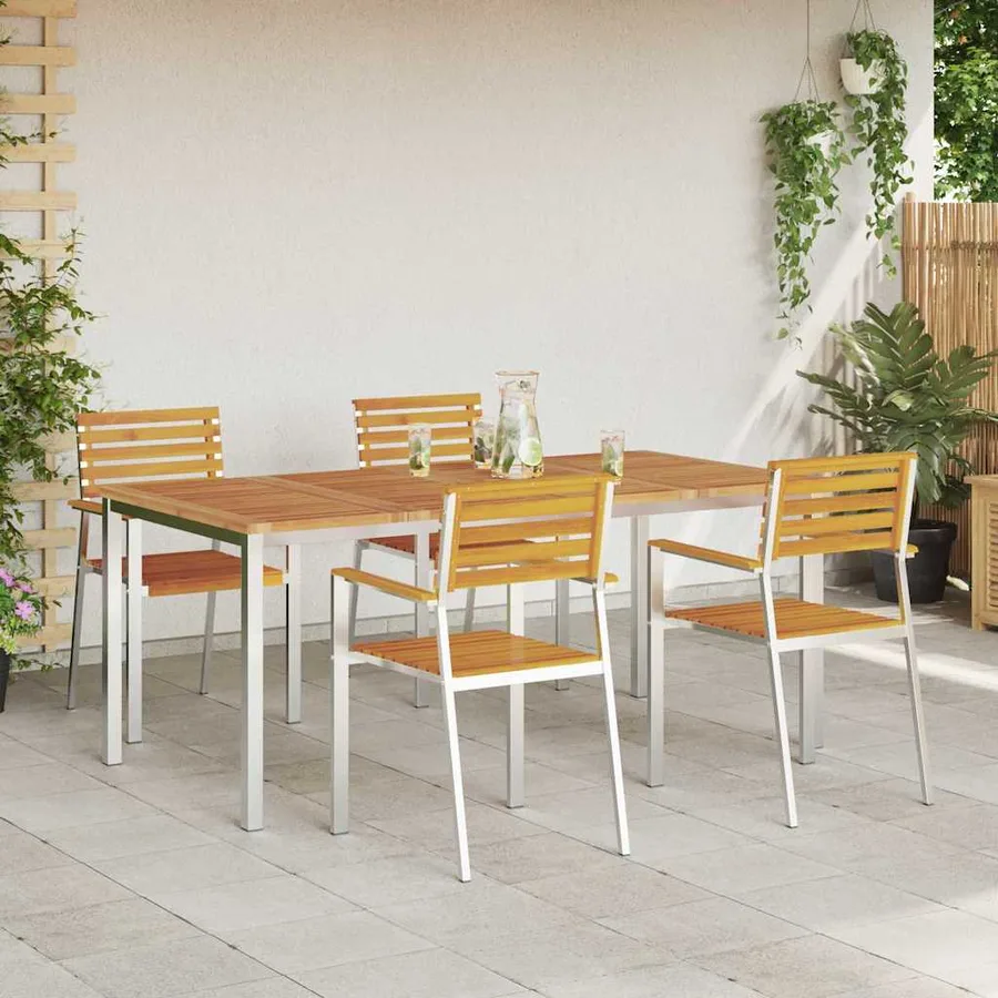 Ensemble de salle à manger pour jardin 5 pcs - 4
