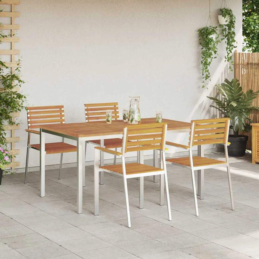 Ensemble de salle à manger pour jardin 5 pcs - 4