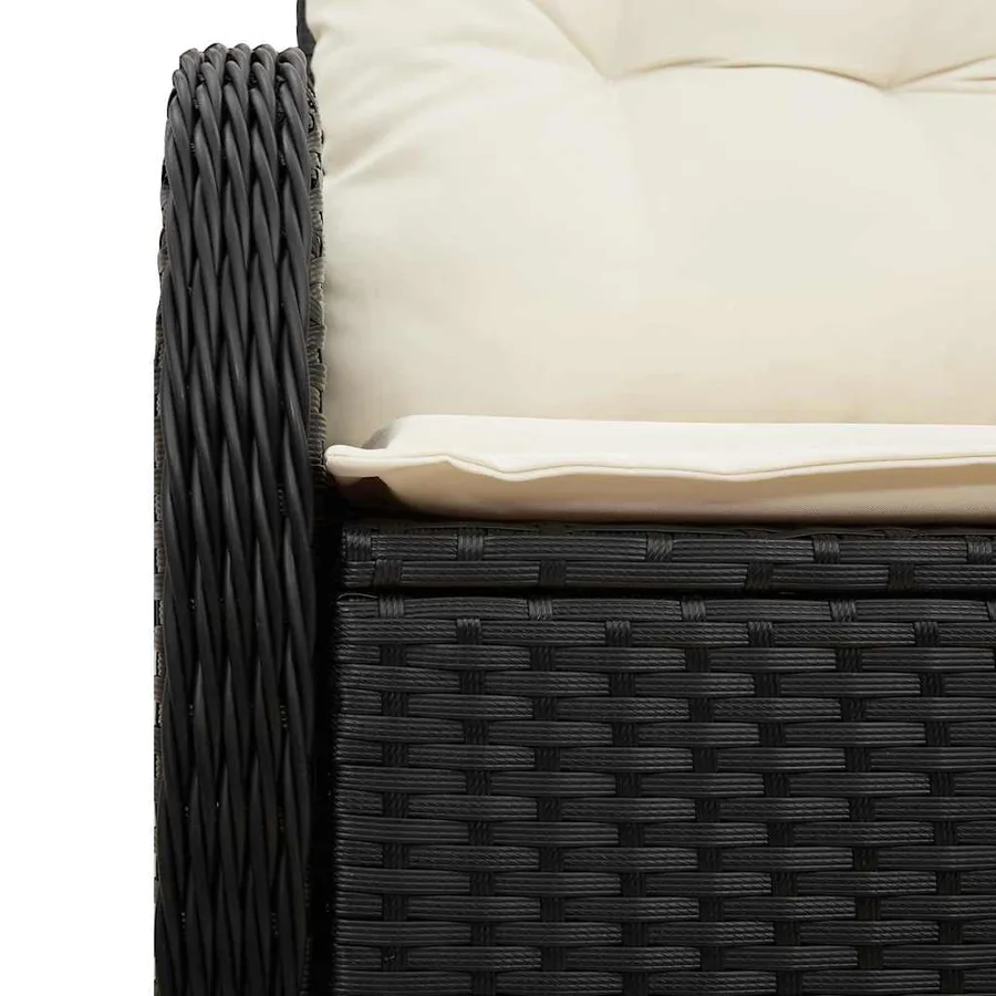 Canapé de jardin avec coussin Noir 121 x 62 x 69cm polyrotin - 6