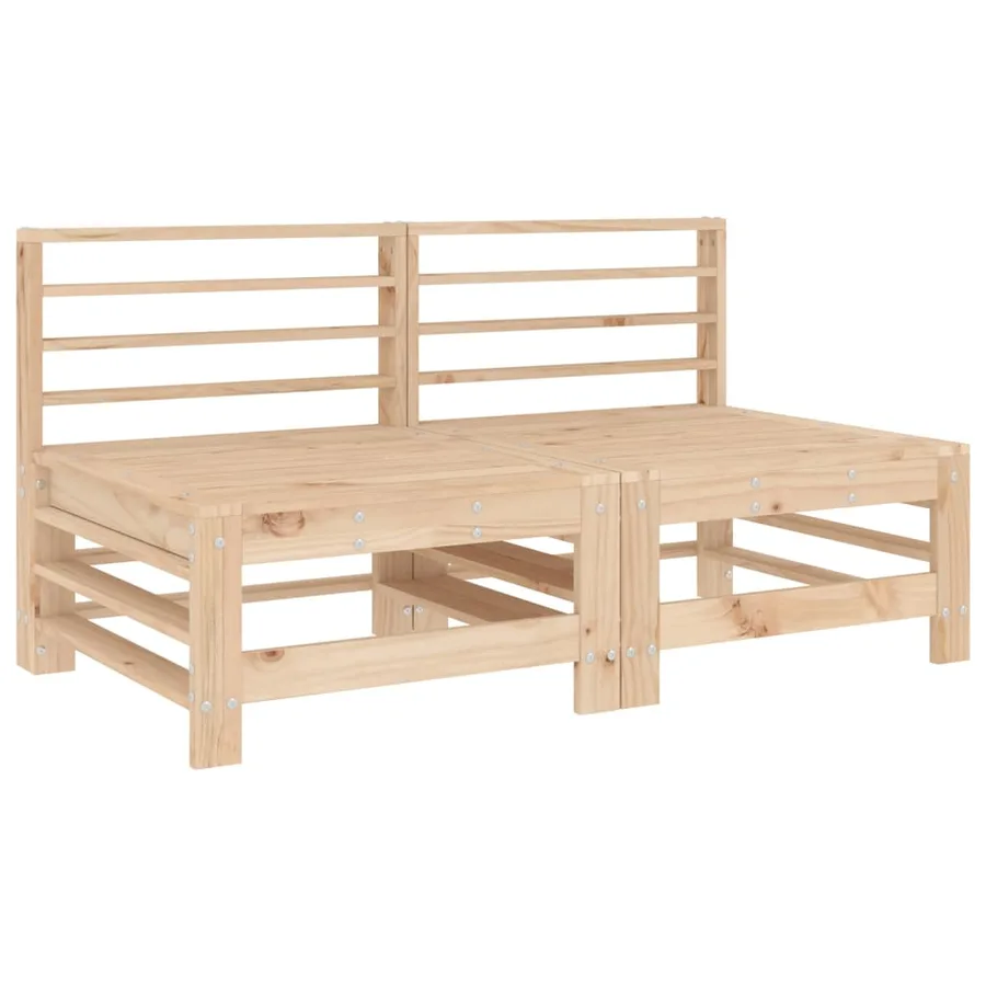 Canapés centraux avec coussins 2 pcs bois de pin massif - 3