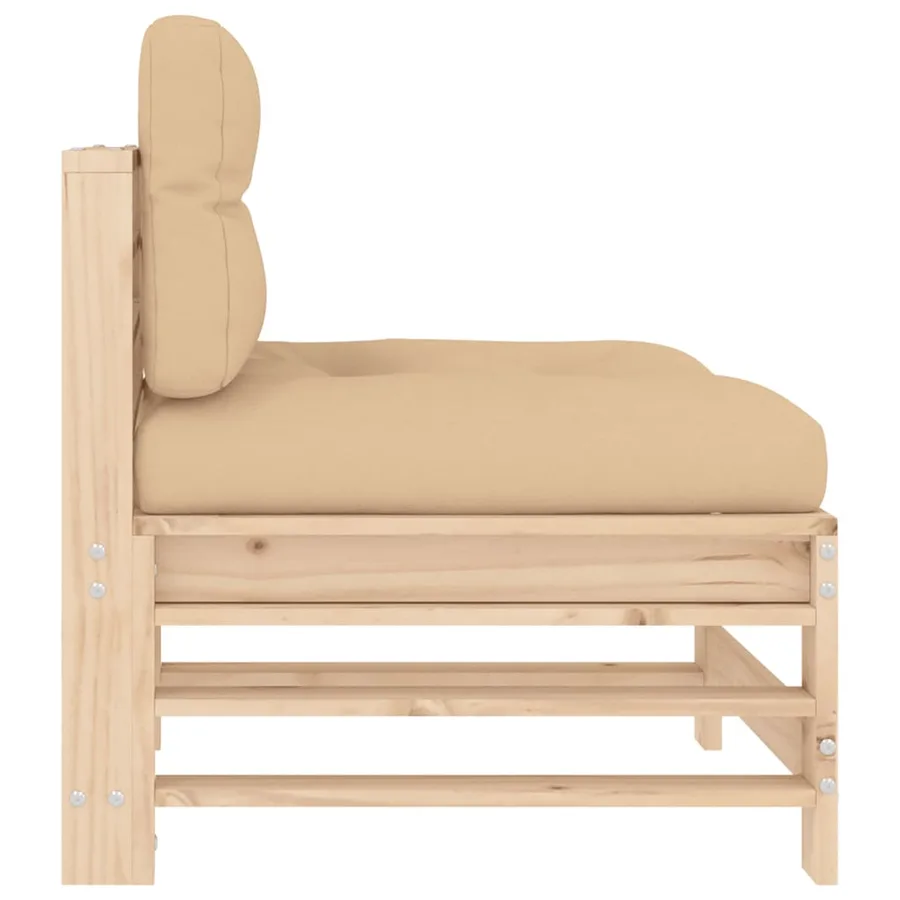 Canapés centraux avec coussins 2 pcs bois de pin massif - 6