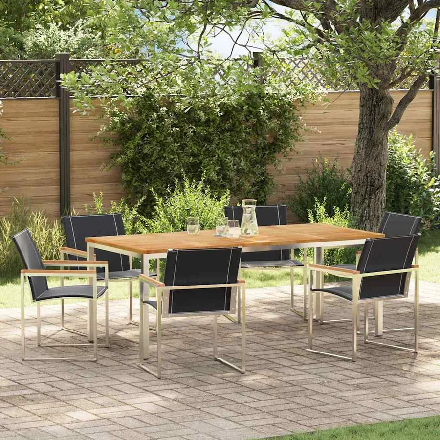 Ensemble de salle à manger pour jardin 7 pcs