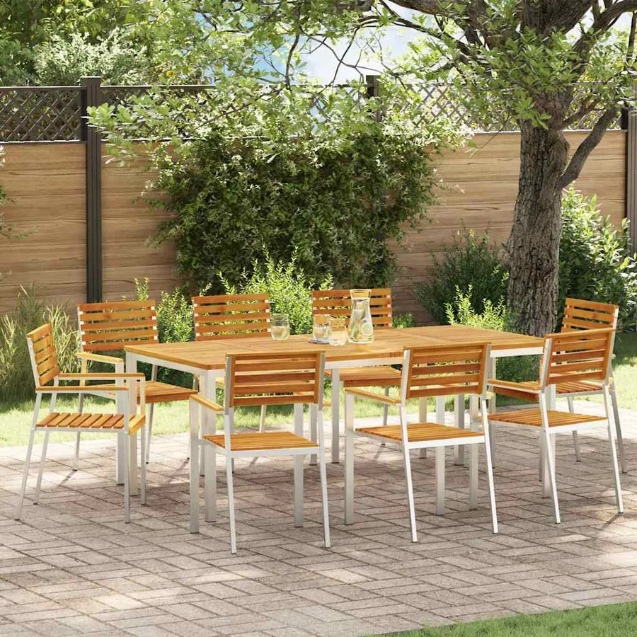 Ensemble de salle à manger pour jardin 9 pcs