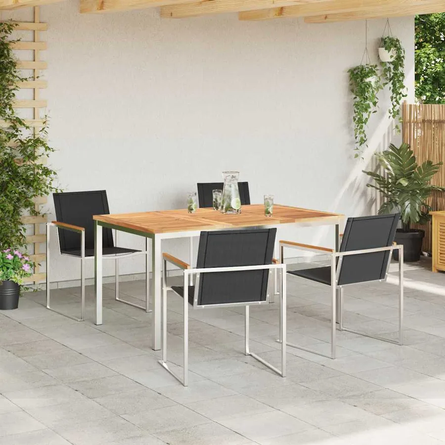 Ensemble de salle à manger pour jardin 5 pcs - 4