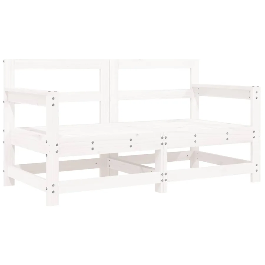 Chaises de jardin et coussins lot de 2 blanc bois de pin massif - 3