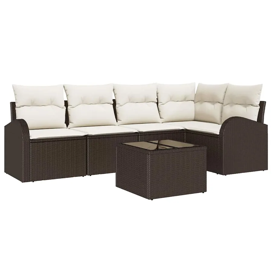 Ensemble de Canapés avec coussin Marron Polyester - 2