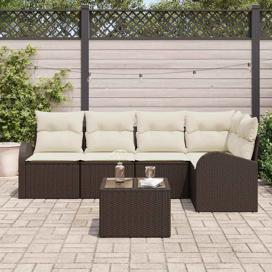 Ensemble de Canapés avec coussin Marron Polyester - 3