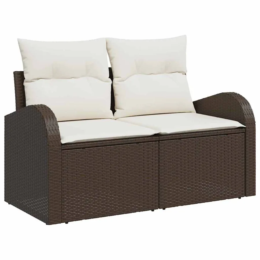 Ensemble de Canapés avec coussin Marron Polyester - 7