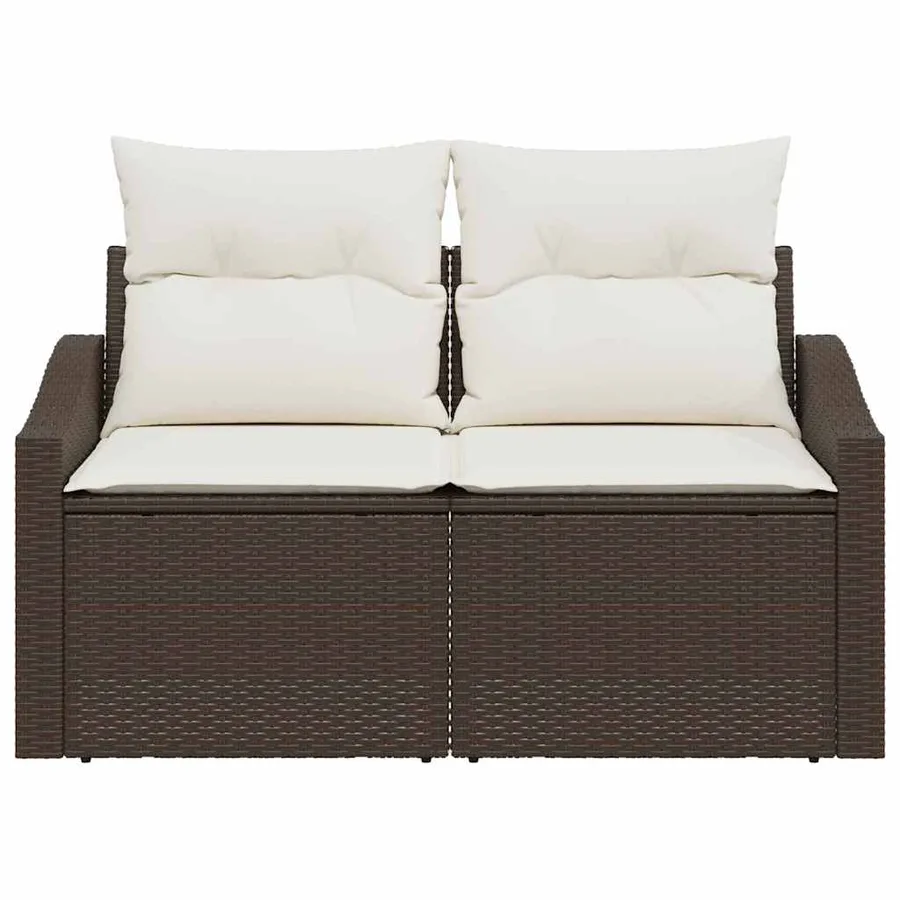 Canapé de jardin avec coussin 123 x 62 x 69 cm polyrotin - 4