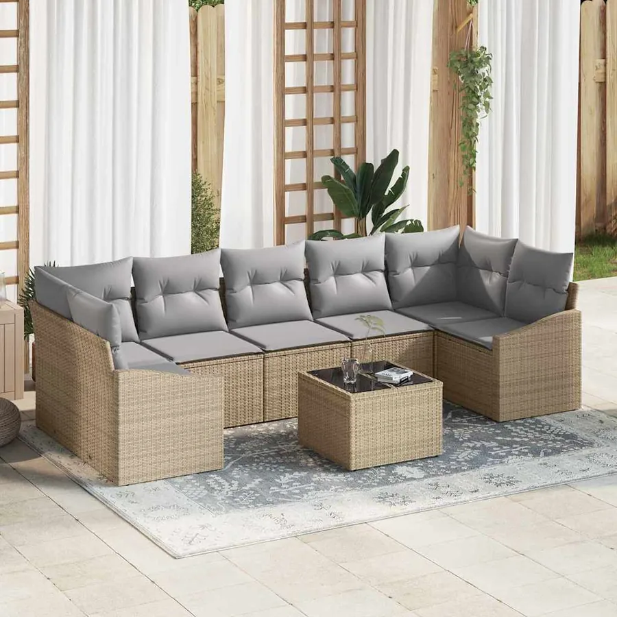 Ensemble de Canapés Beige et Gris clair 55 x 55 x 37 cm