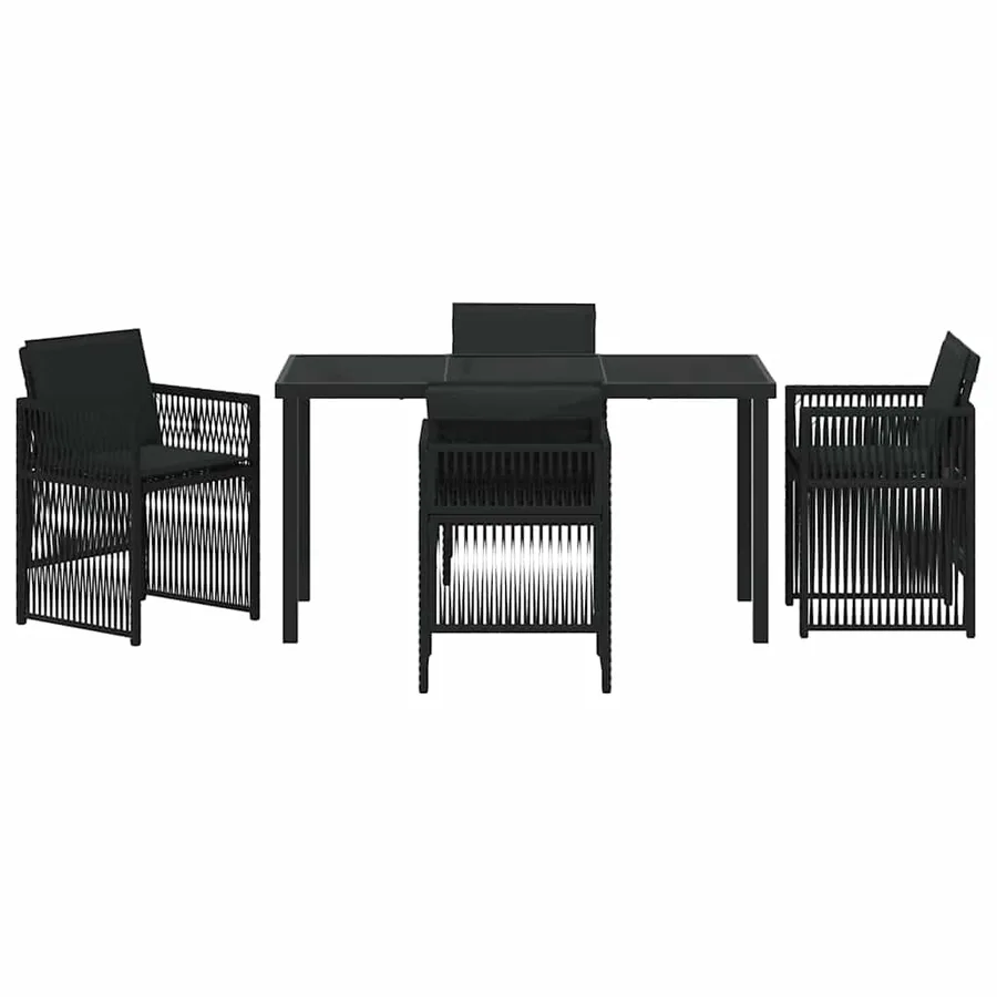 Ensemble de salle à manger pour jardin 5 pcs Noir - 7