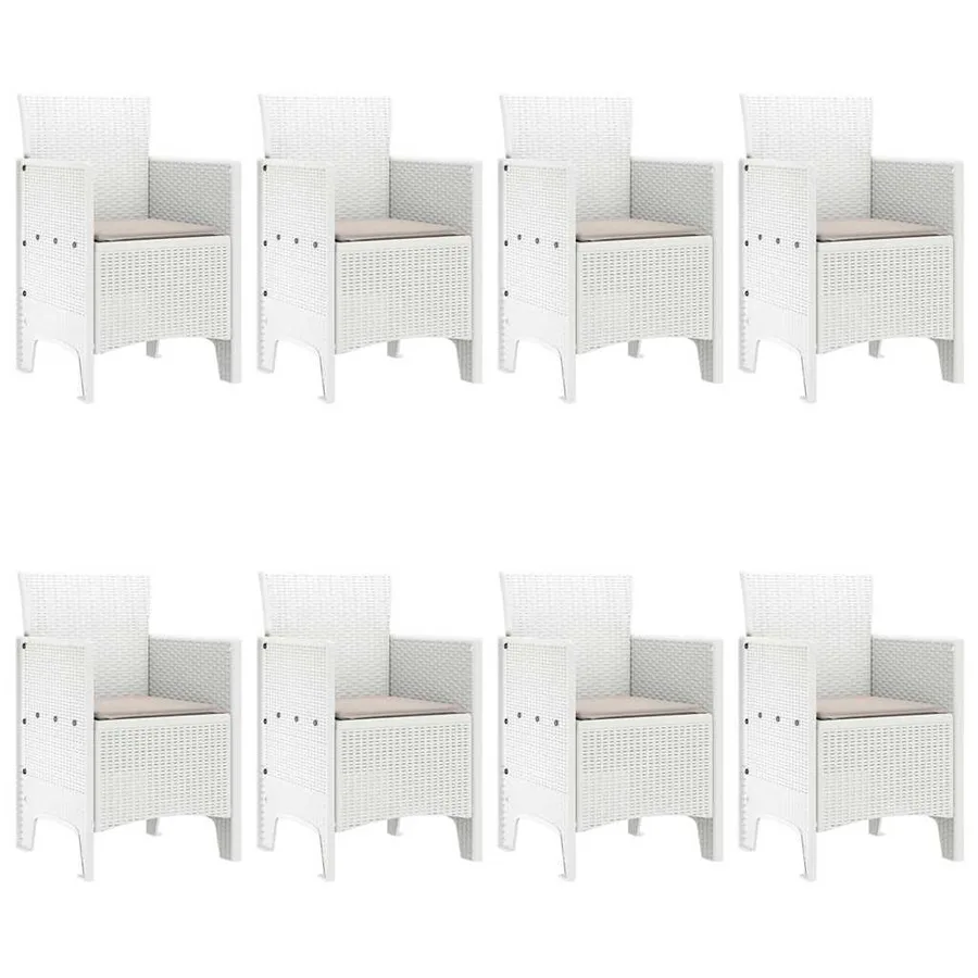 Ensemble de salle à manger pour jardin 9 pcs Blanc - 4