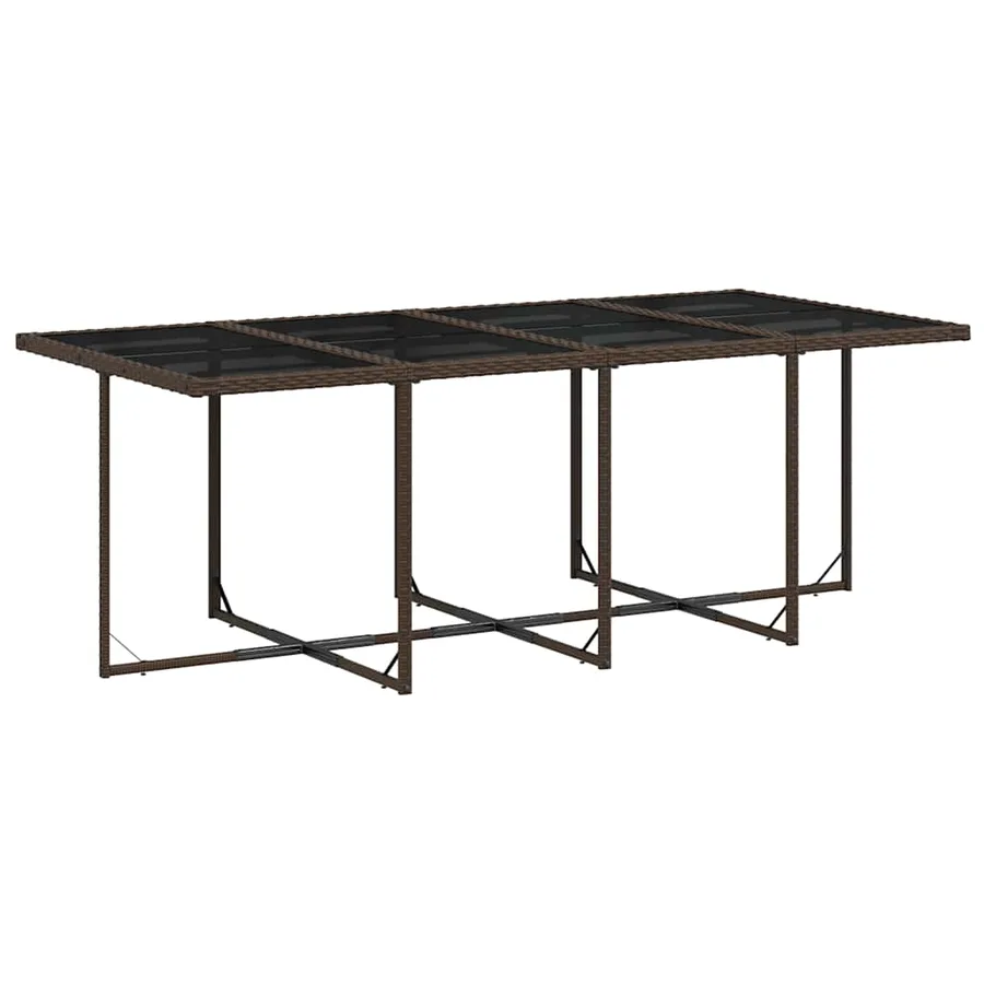 Ensemble à manger de jardin avec coussins 13 pcs marron rotin - 3