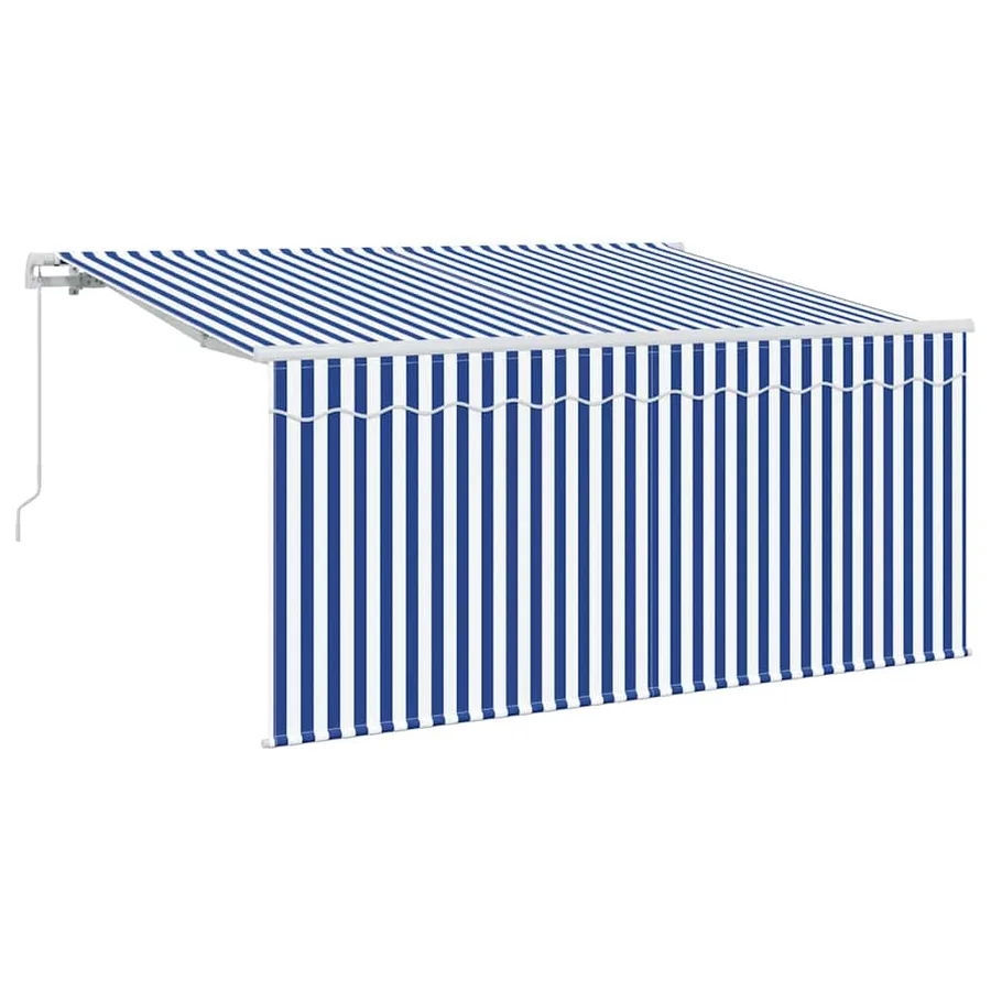 Auvent Rétractable Bleu et Blanc 300 x 200 cm - 2