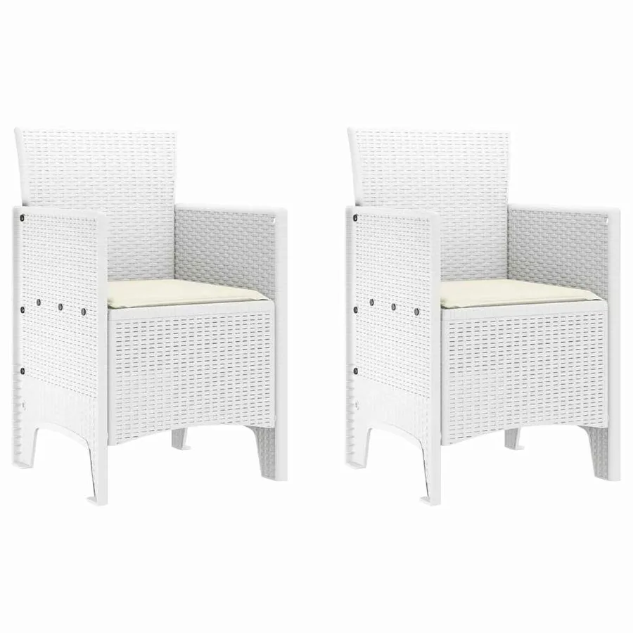 Chaise de jardin 2 pcs Blanc 53 x 49 x 85 cm Polypropylène - 2