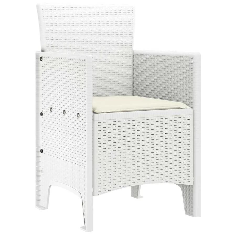 Chaise de jardin 2 pcs Blanc 53 x 49 x 85 cm Polypropylène - 4