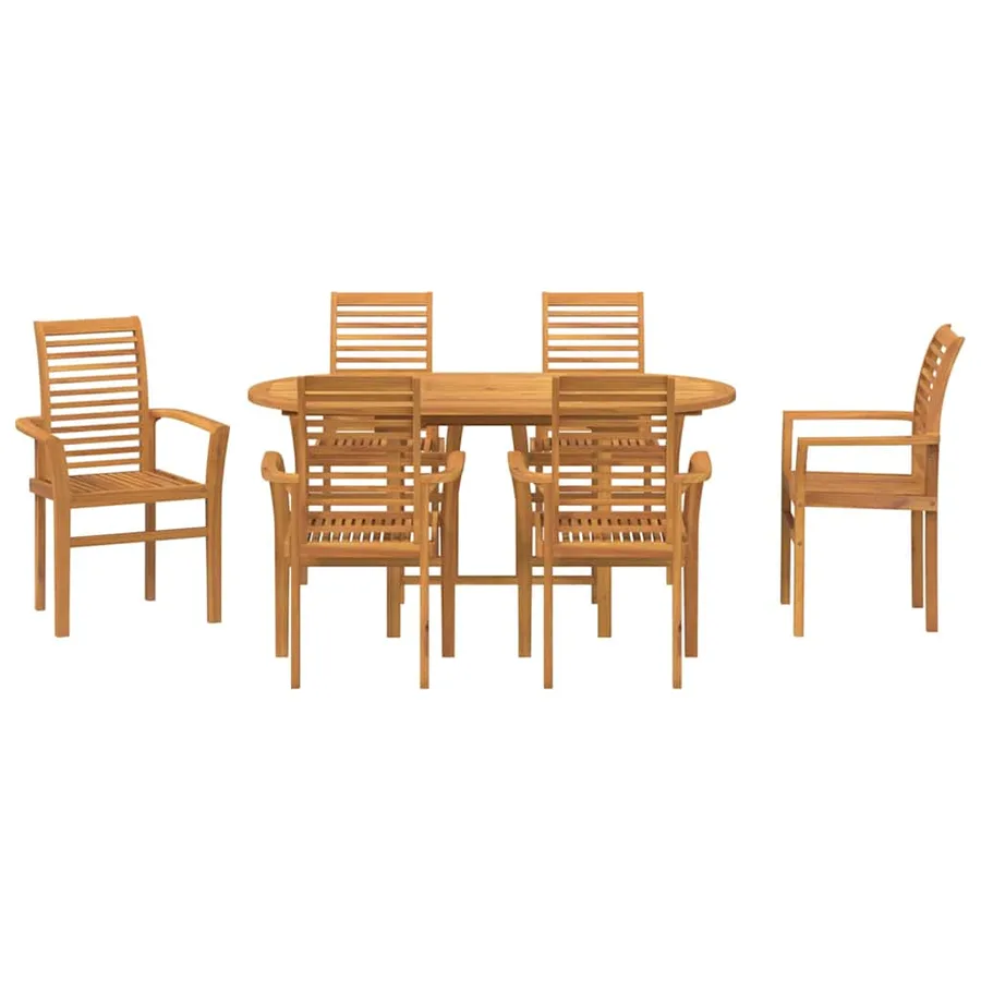 Ensemble de salle à manger pour jardin 7 pcs Marron - 7