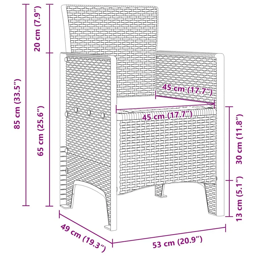 Ensemble de salle à manger pour jardin 7 pcs Blanc - 13