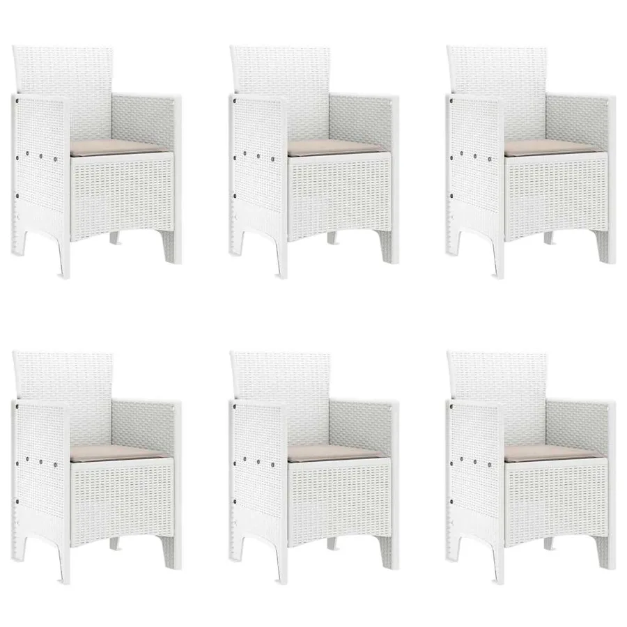 Ensemble de salle à manger pour jardin 7 pcs Blanc - 5