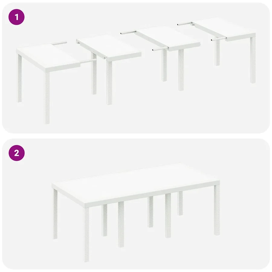 Ensemble de salle à manger pour jardin 7 pcs Blanc - 8