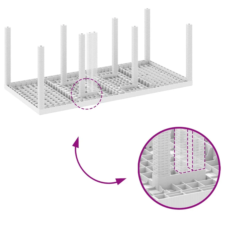 Ensemble de salle à manger pour jardin 7 pcs Blanc - 9