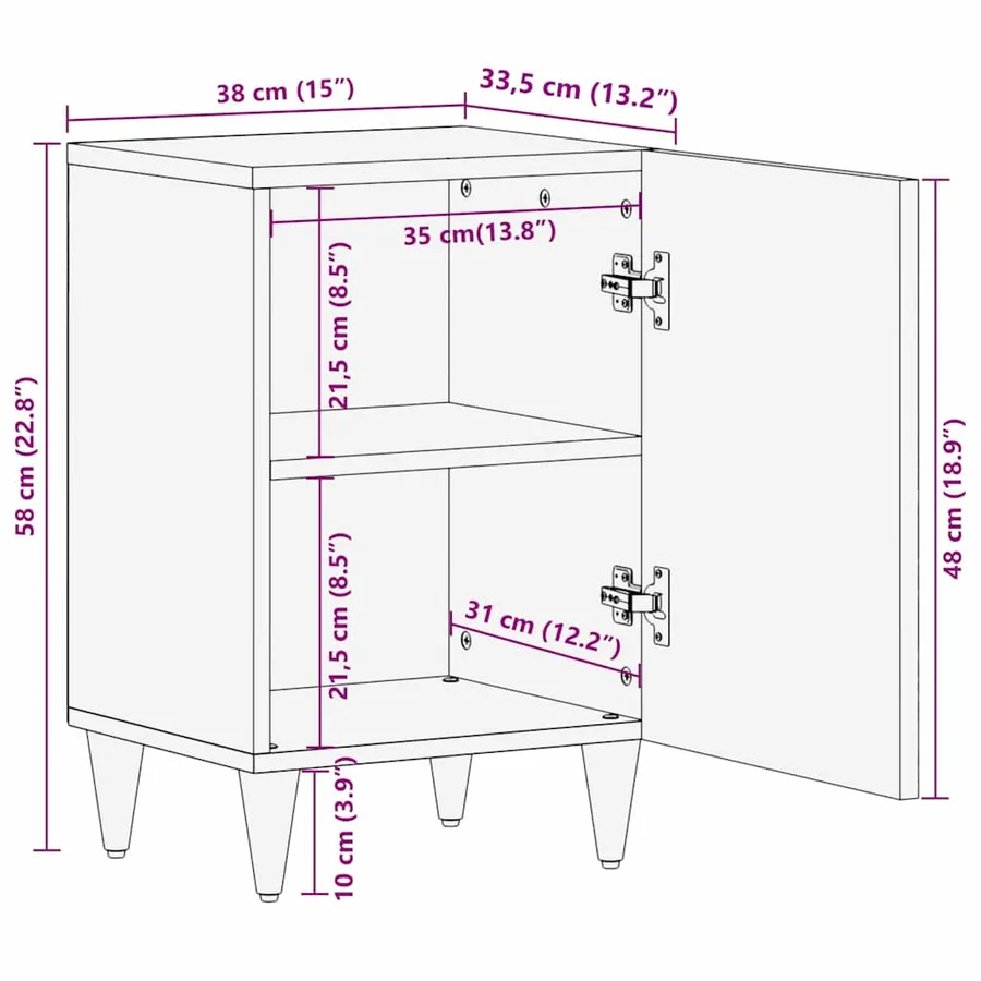 Cabinet de salle de bain avec étagère Marron 38 x 33,5 x 58 cm - 13