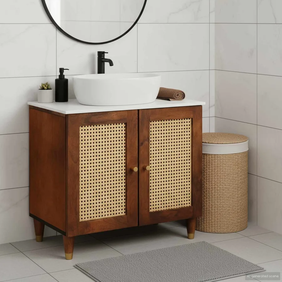 Armoire d'évier Marron 62 x 33 x 58 cm Bois d'ingénierie