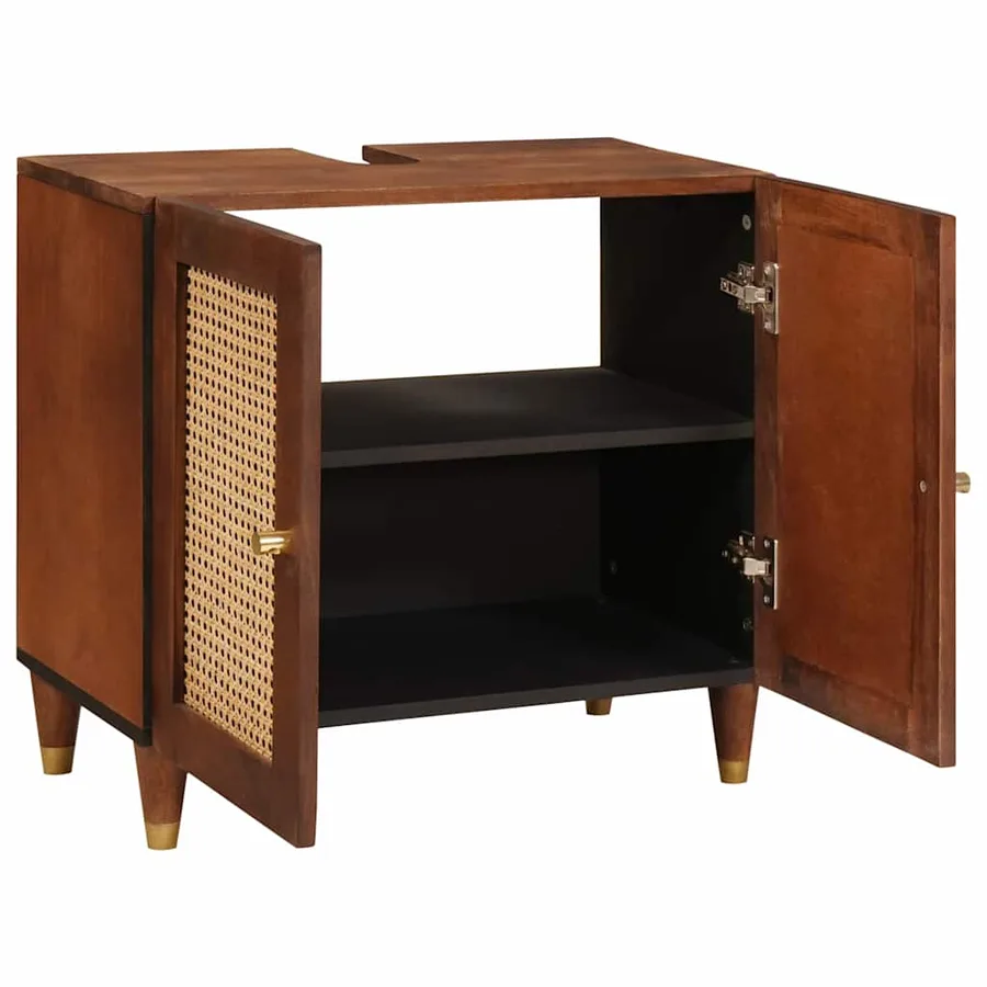 Armoire d'évier Marron 62 x 33 x 58 cm Bois d'ingénierie - 3