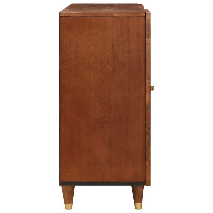 Buffet Marron 90 x 33,5 x 75 cm Bois de mangue massif - 4