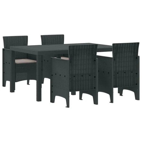 Ensemble de salle à manger pour jardin 5 pcs Anthracite