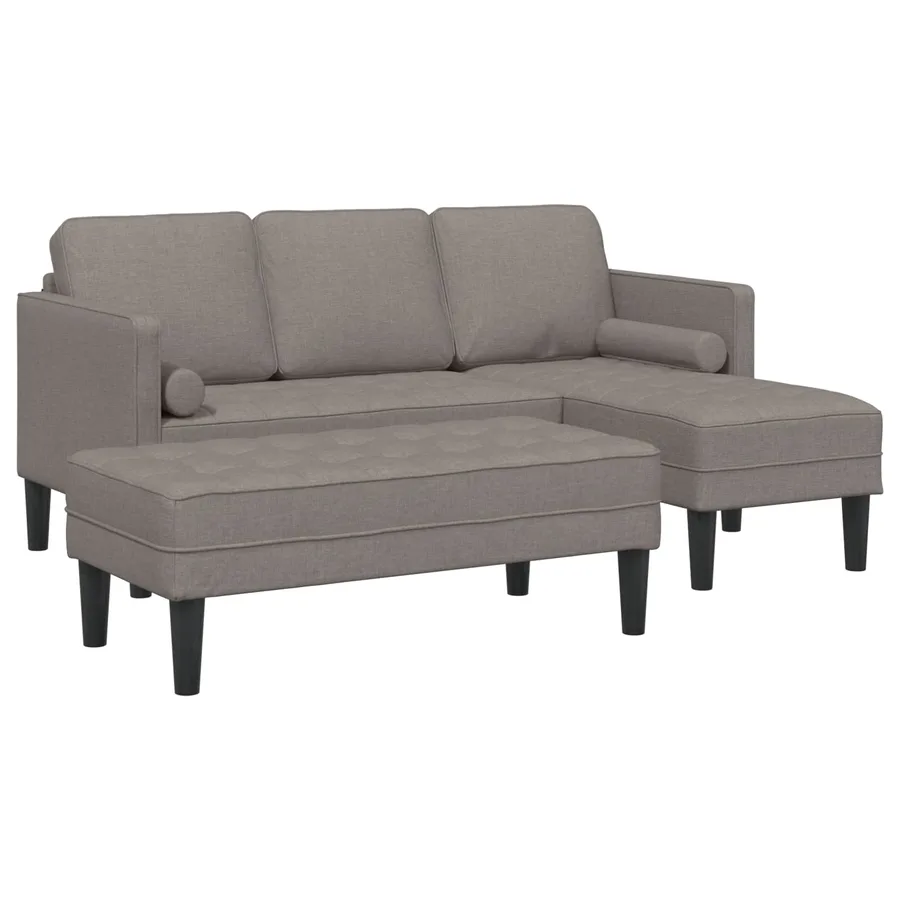 Ensemble de Canapés avec coussin 2 pcs Taupe Polyester - 2