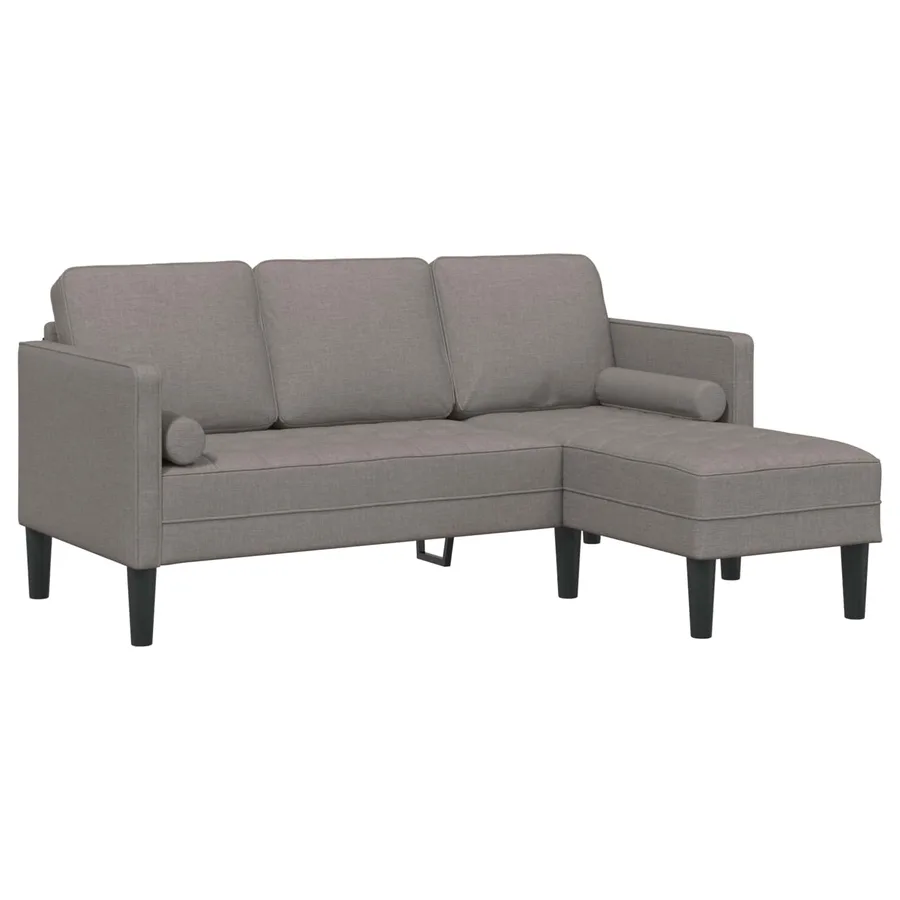 Ensemble de Canapés avec coussin 2 pcs Taupe Polyester - 6