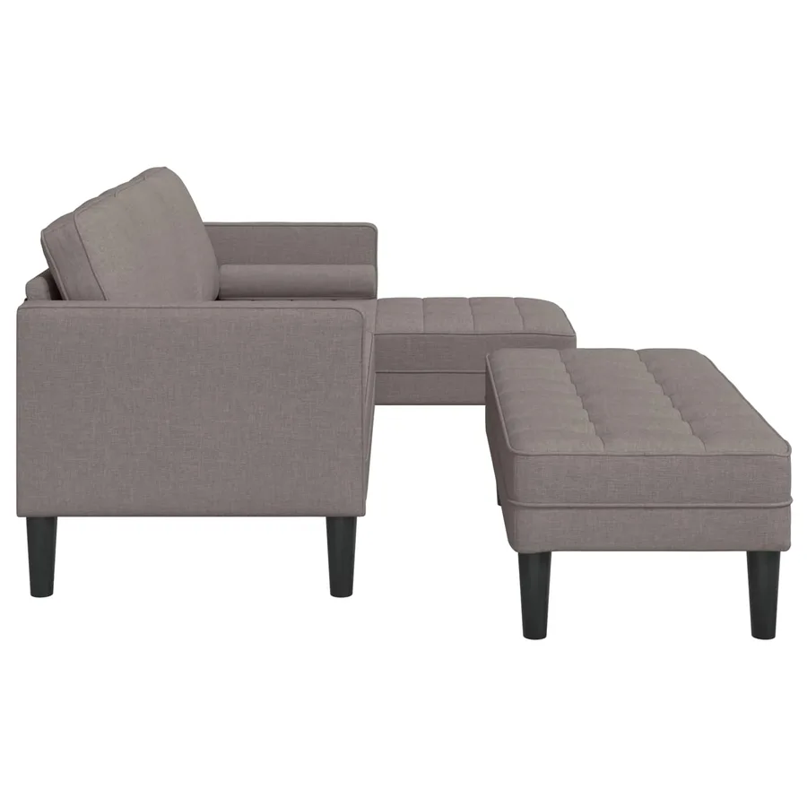 Ensemble de Canapés avec coussin 2 pcs Taupe Polyester - 9