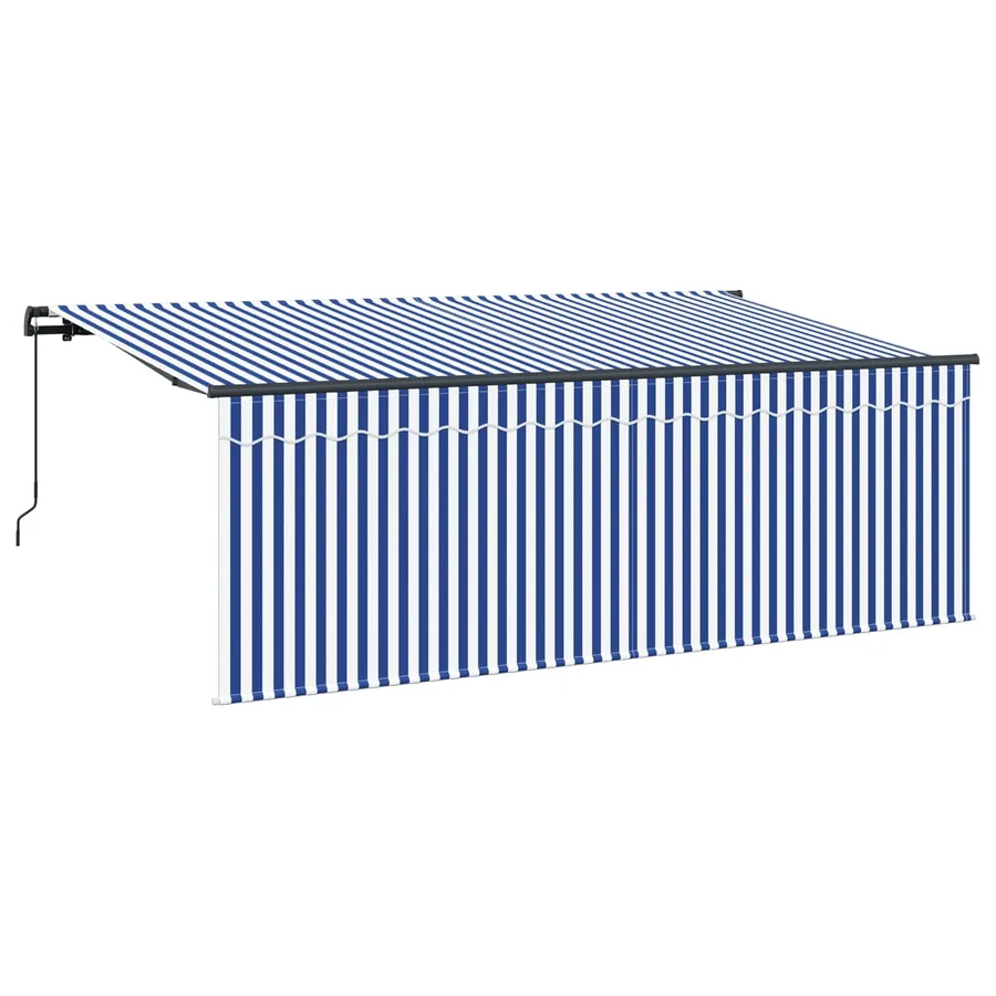 Auvent Rétractable Bleu et Blanc 400 x 200 cm - 2