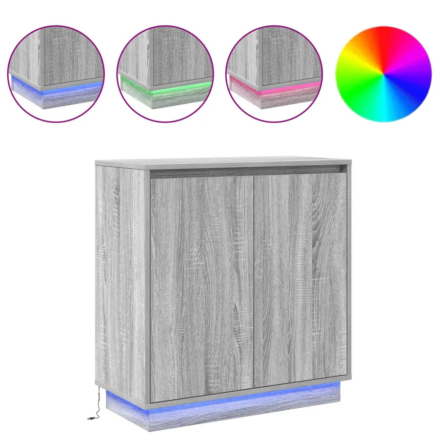 Buffet LED pour Sonoma gris 71 x 34,5 x 75 cm - 4