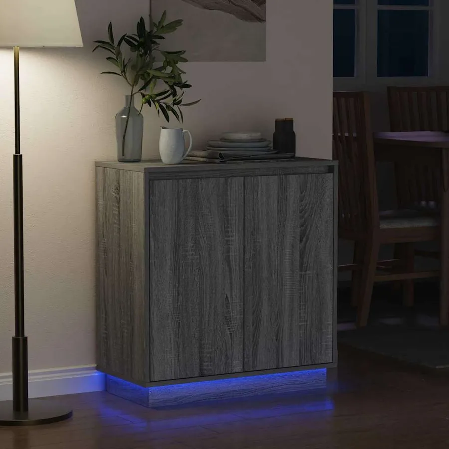 Buffet LED pour Sonoma gris 71 x 34,5 x 75 cm - 6