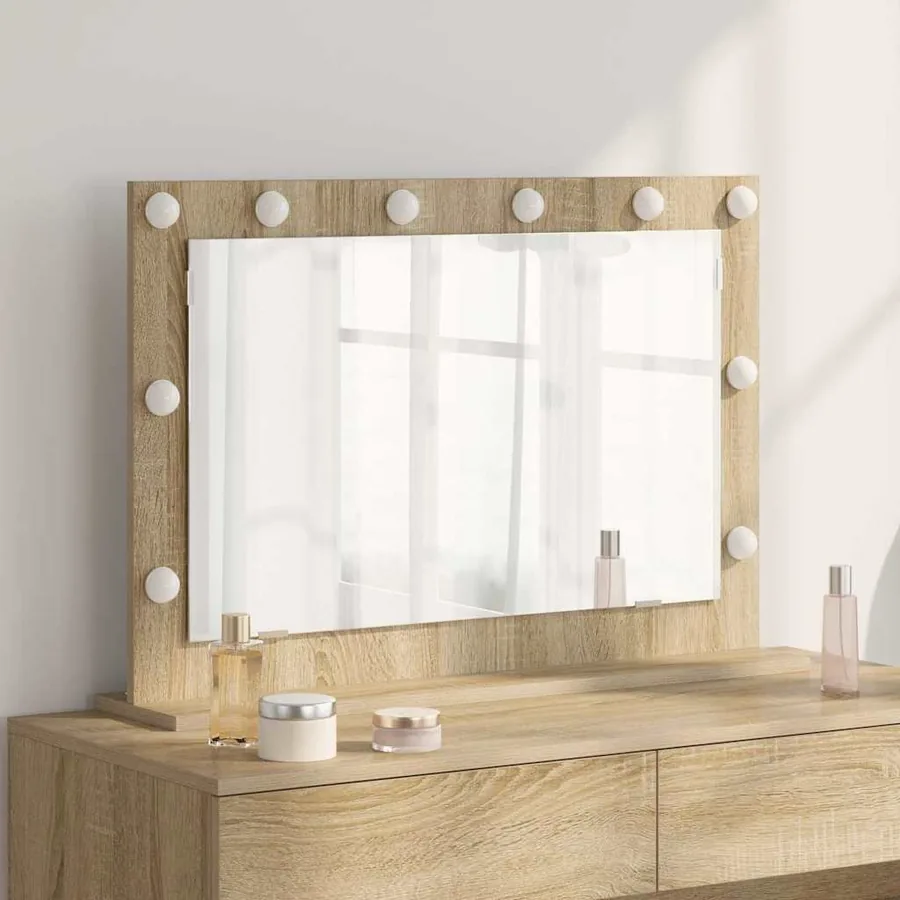 Miroir de vanité Rectangulaire Chêne Sonoma 80 x 55 x 18 cm