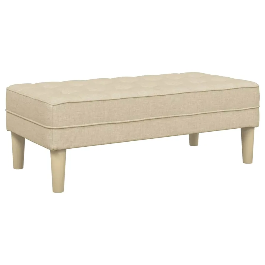 banc avec coussin Crème 113 x 57 x 39 cm tissu - 2