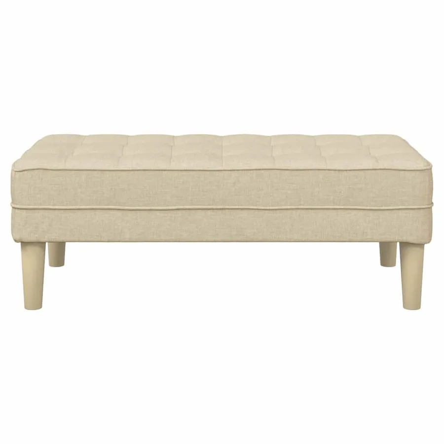 banc avec coussin Crème 113 x 57 x 39 cm tissu - 4