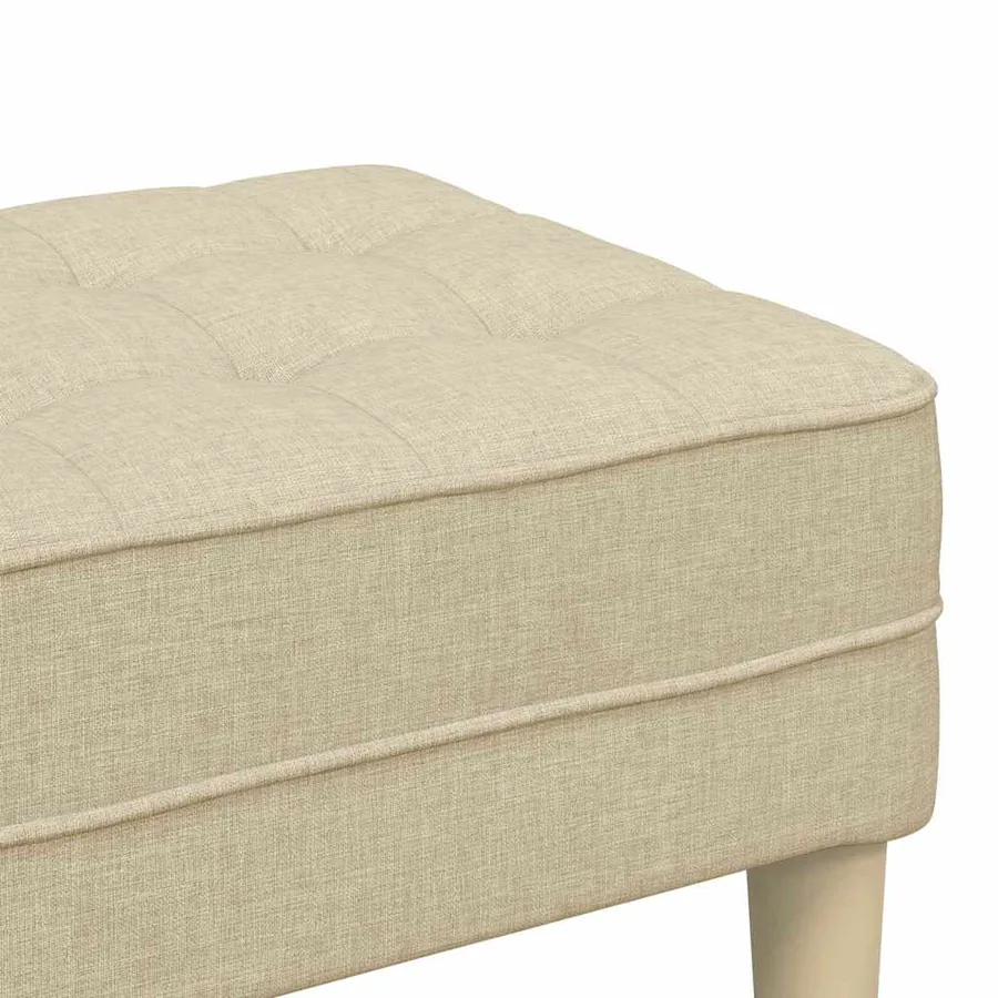 banc avec coussin Crème 113 x 57 x 39 cm tissu - 7