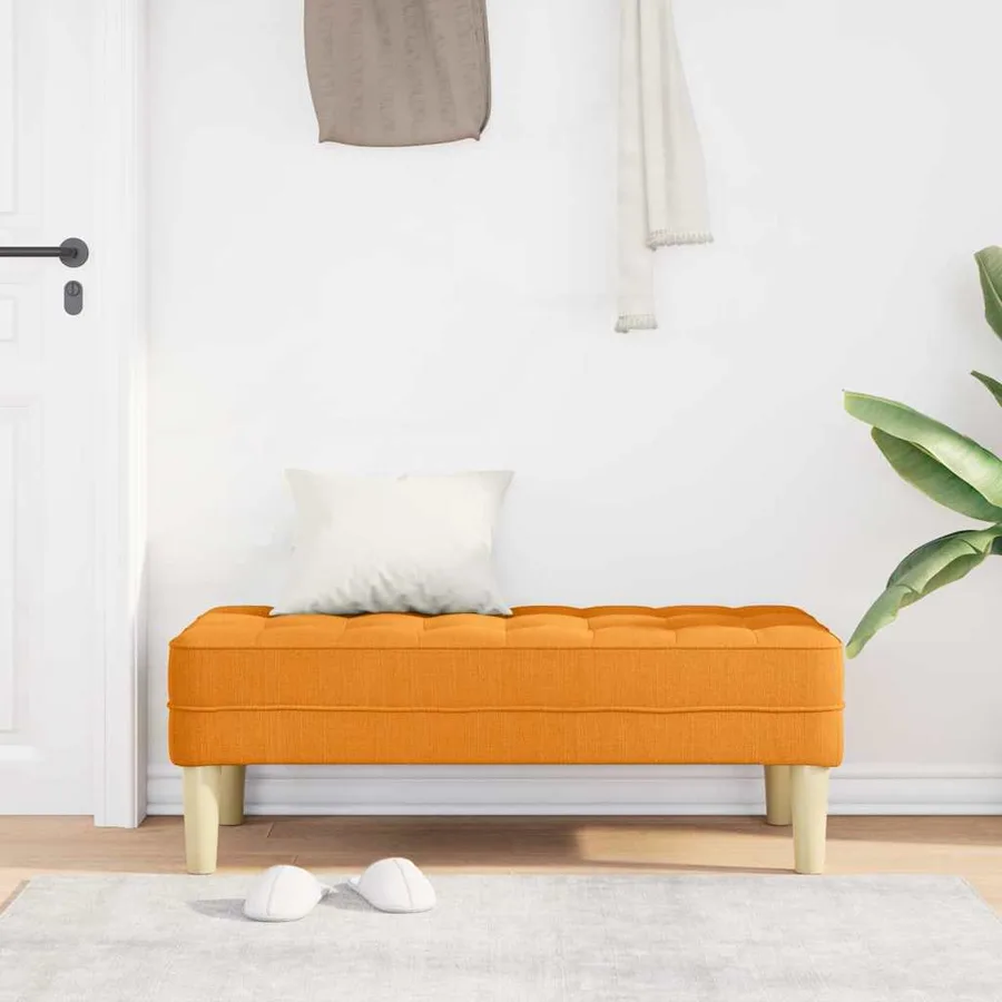 banc avec coussin Jaune foncé 113 x 57 x 39 cm tissu - 3