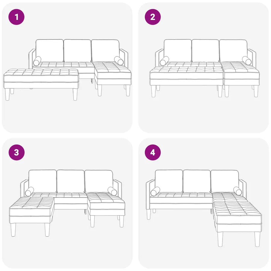 Ensemble de Canapés avec coussin 2 pcs Bordeaux Polyester - 14
