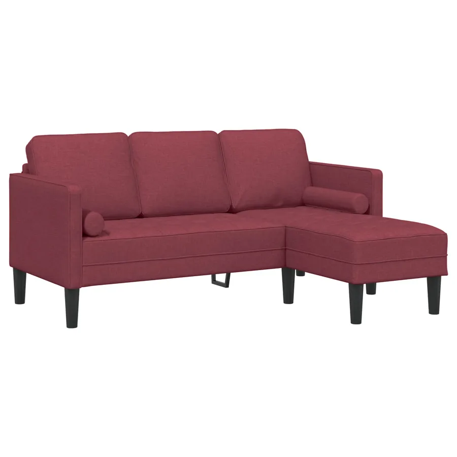 Ensemble de Canapés avec coussin 2 pcs Bordeaux Polyester - 6