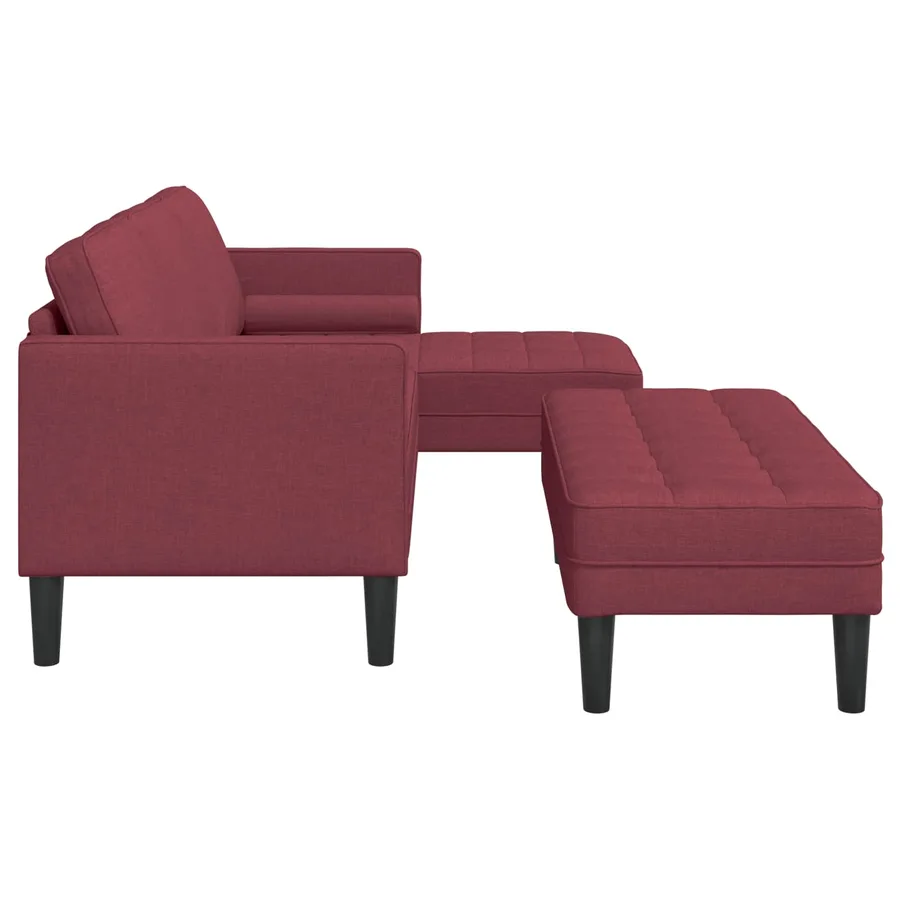 Ensemble de Canapés avec coussin 2 pcs Bordeaux Polyester - 9